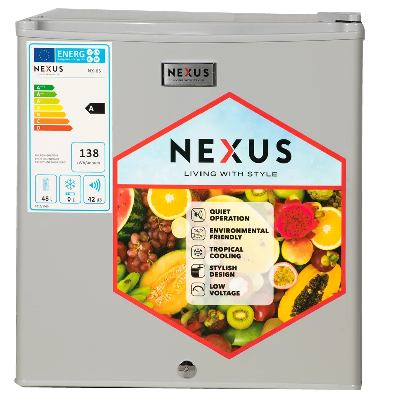NEXUS NX-65 BEDSIDE REFRIGERATOR SILVER BODY