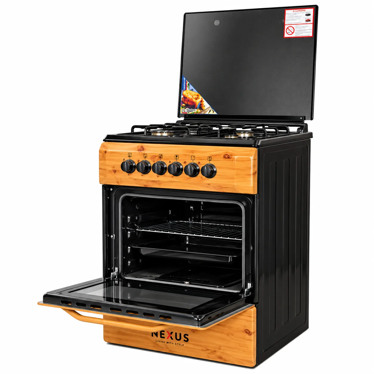 NEXUS 60\60 3+1 STANDING GAS BURNER WITH OVEN.