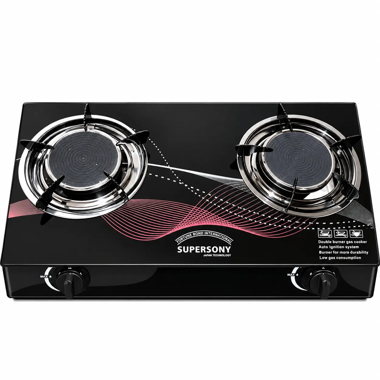 SUPERSONY GLASS TABLE TOP GAS BURNER