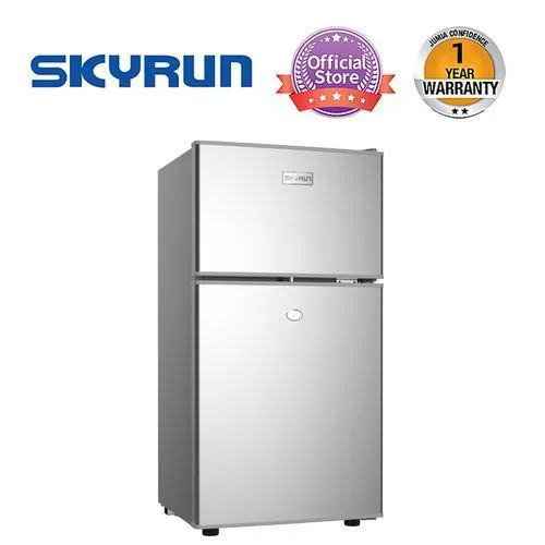 SKYRUN BCD-85HC DOUBLE DOOR SILVER BODY REFRIGERATOR.