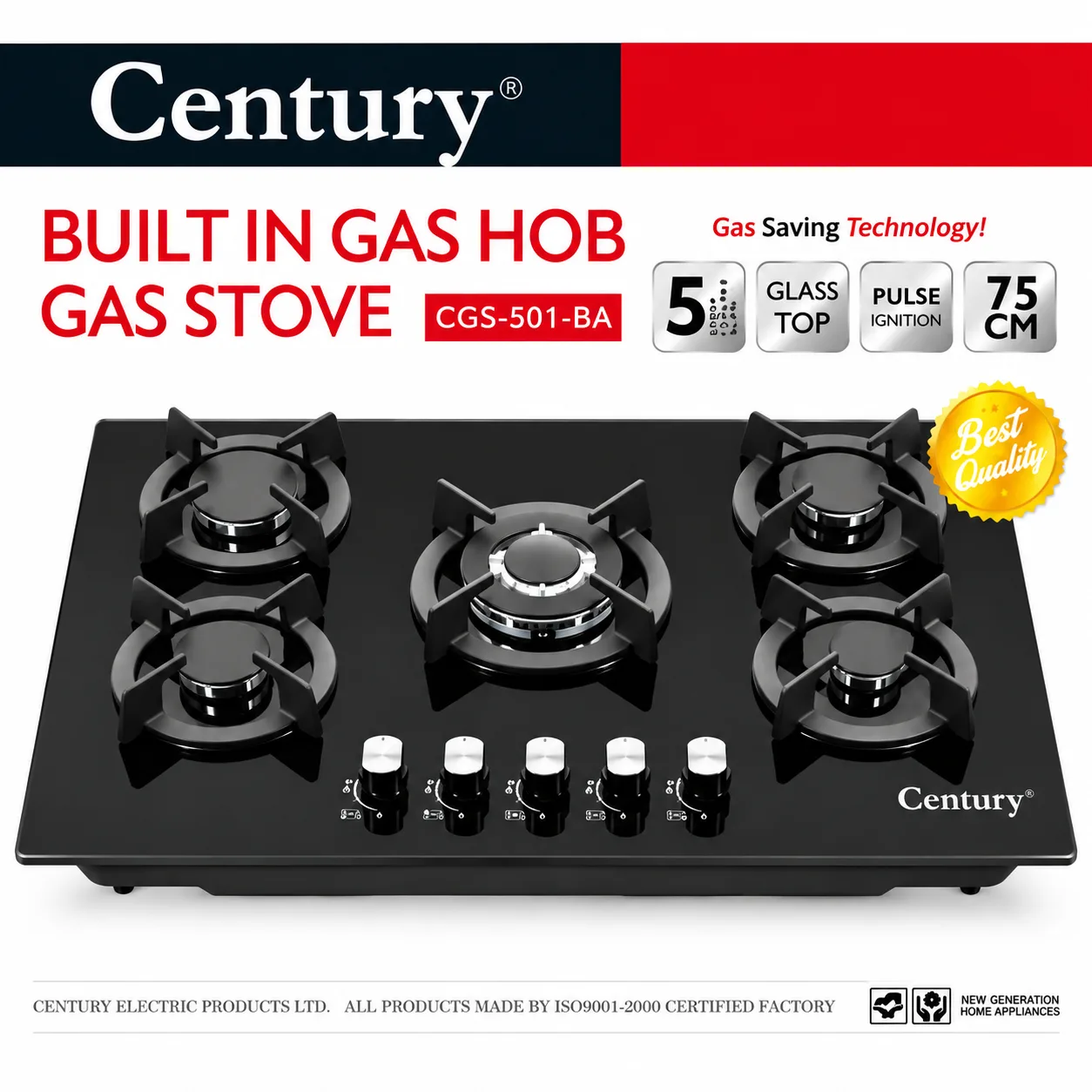 CENTURY IN-BUILT TABLE GAS 5 BURNER